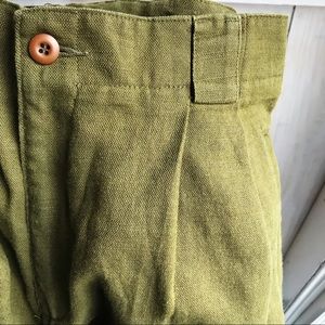 Linen High Waisted Pleated Trousers